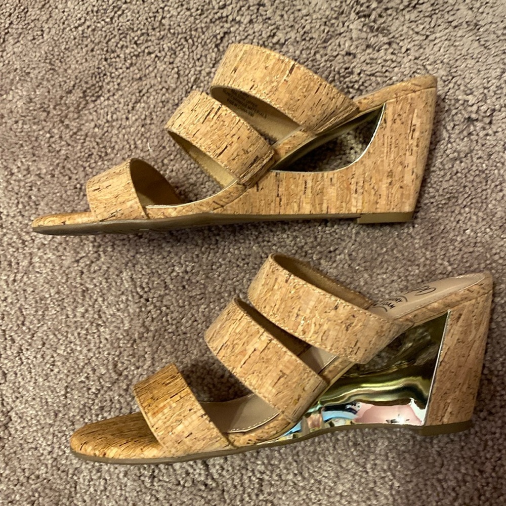 Impo | Vestie Dress Mule Slide Cork Wedge Sandal Size 7